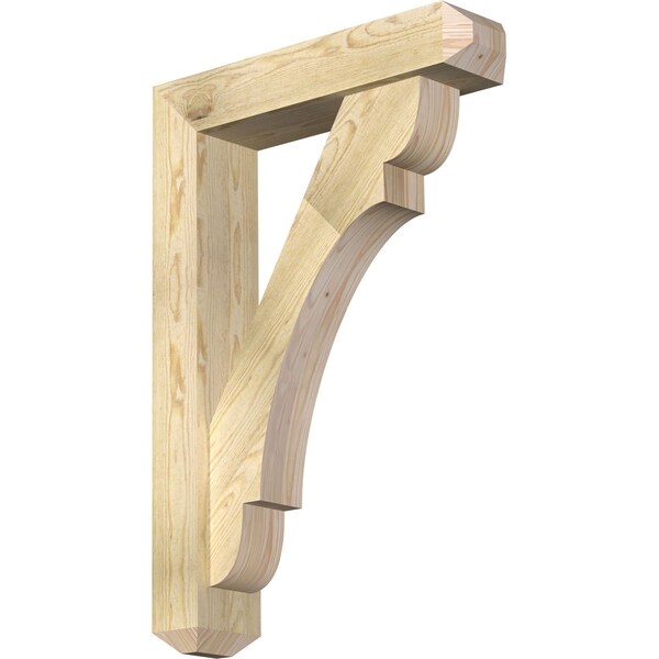 Ekena Millwork Olympic Craftsman Rough Sawn Bracket w/ Offset Brace, Douglas Fir, 6"W x 26"D x 38"H BKT0604X26X38OLY04RDF - main